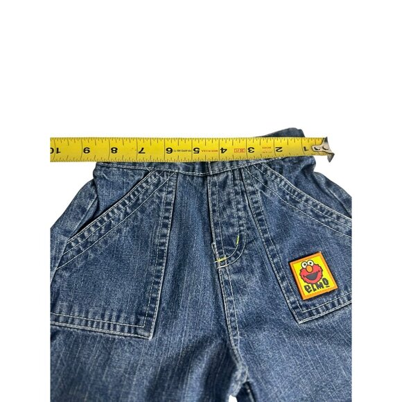 Vintage Sesame-Street Elmo Denim Shorts Toddler 18M Jean Shorts with Elmo Patch - Picture 7 of 7